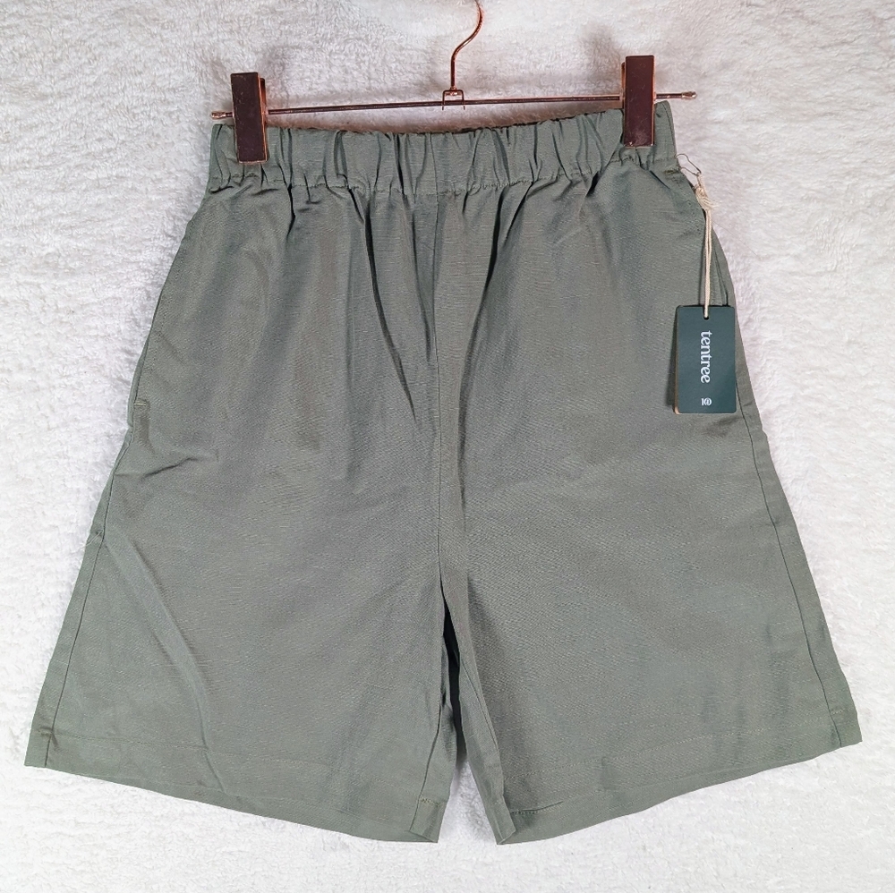 291-Nwt‎ Tentree Green Linen Shorts